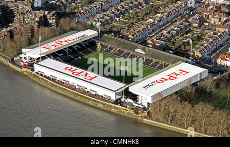 Vista aerea di Craven Cottage football ground, casa di Fulham FC Foto Stock