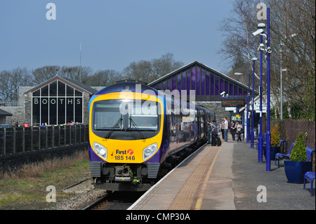 Stazione ferroviaria di Windermere. Windermere, Parco Nazionale del Distretto dei Laghi, Cumbria, England, Regno Unito, Europa. Foto Stock