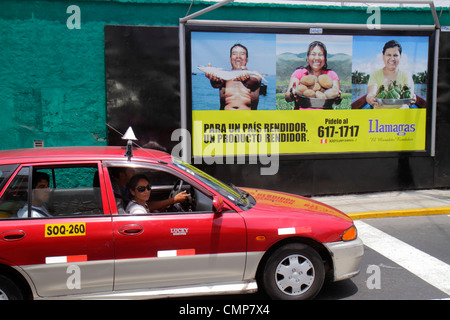 Lima Peru,Distretto Barranco,Avenida Bolognesi,scena stradale,cartellone,pubblicità,pubblicità pubblicitaria,pubblicità pubblicitaria pubblicitaria,spagnolo l Foto Stock