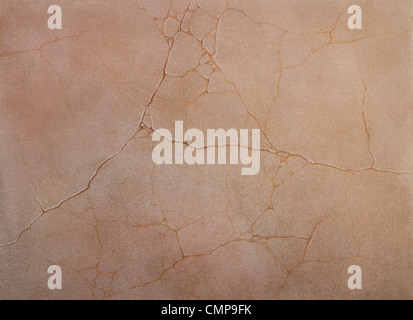 Tessitura grossolana del cemento incrinato pareti ricoperte di vernice rosa Foto Stock