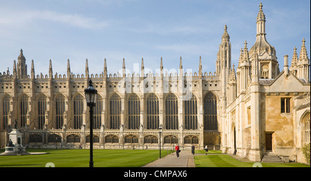 Chapel and Gatehouse, Front Court, King's College, University of Cambridge, Inghilterra Foto Stock