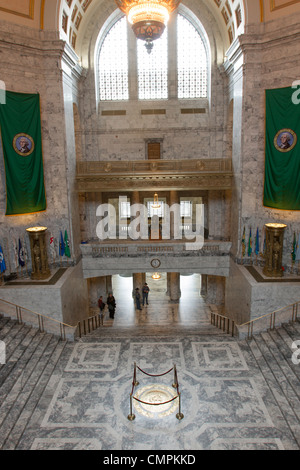 Lobby di marmo e rotunda del Washington State Capitol Building in Olympia Foto Stock