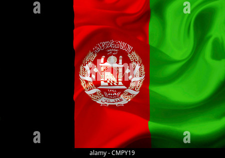 Afghanistan sventola bandiera Foto Stock