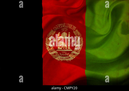 Afghanistan sventola bandiera Foto Stock