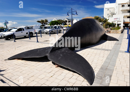 Replica di dimensioni reali al di fuori di balene Whaling Museum a Hermanus sulla Walker Bay, Western Cape, Sud Africa Foto Stock