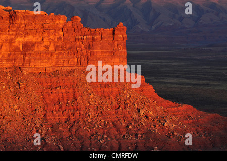 Tramonto sul bordo di Cedar Mesa, Utah. Foto Stock