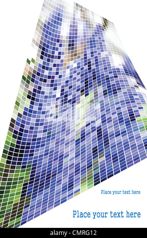 Abstract illustrazione vettoriale di blu onda quadra mosaico. Foto Stock