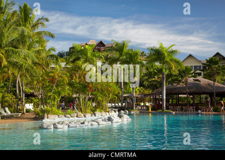 Piscina, Outrigger sulla Laguna Resort, Coral Coast, Viti Levu, Figi e Sud Pacifico Foto Stock