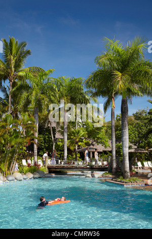 Piscina, Outrigger sulla Laguna Resort, Coral Coast, Viti Levu, Figi e Sud Pacifico Foto Stock