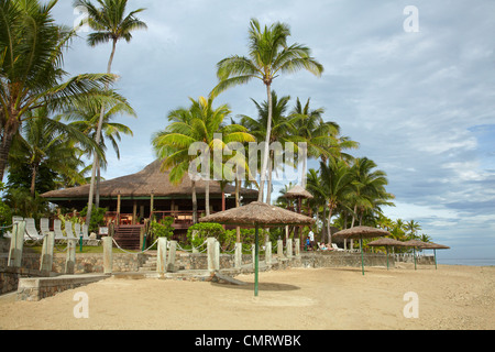 Spiaggia a Outrigger sulla Laguna Resort, Coral Coast, Viti Levu, Figi e Sud Pacifico Foto Stock