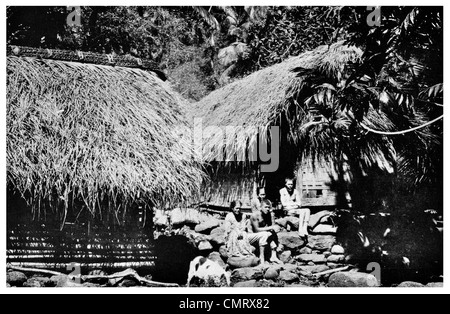 1919 Marquesan home sull isola di Tahuara Foto Stock