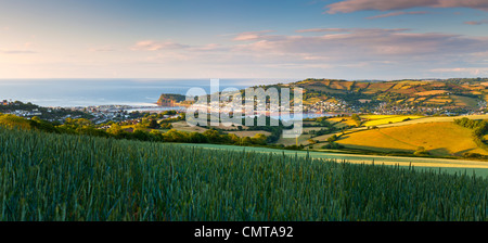 Il Teign estuario, Teignmouth (sinistra) e Shaldon (destra) Devon, Regno Unito, Inghilterra, Europa Foto Stock