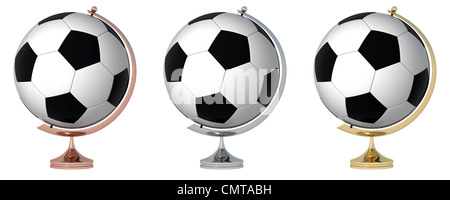 Abstract soccer globe. Tre prize-winning luoghi. Foto Stock