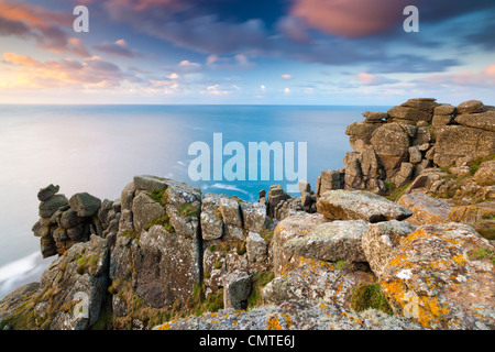 Punto Pordenack, Land's End, Cornwall, England, Regno Unito, Europa Foto Stock