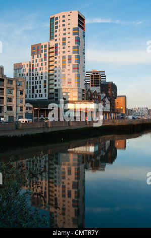 Jerwood Dance House domina lo skyline di nuovo a Ipswich Marina. Suffolk. East Anglia. In Inghilterra. Foto Stock