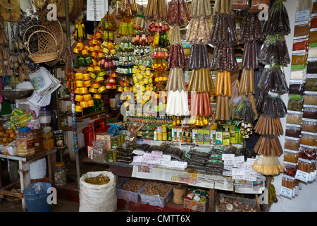 Negozio di spezie, Sri Lanka, Kandy Foto Stock