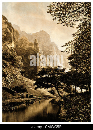 Tissington guglie fiume Colomba 1905 Foto Stock