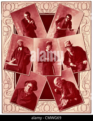 1905 Impersonations di Charles Dickens caratteri mediante l'attore e monologist Bransby Williams Foto Stock