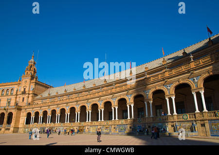 Plaza de Espana complessa (1929) centrale di Siviglia Andalusia Spagna Foto Stock