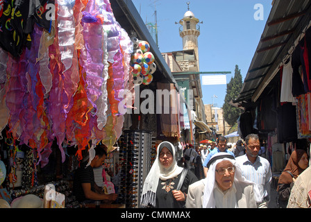 Mercato araba di Gerusalemme la città vecchia di Gerusalemme insieme Foto Stock