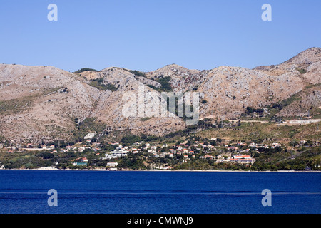 La costa vicino alla città di Cavtat vicino Dubrovnik Dalmazia Croazia Foto Stock