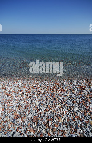 Una spiaggia composto da materiali riciclati mattoni sul Leslie allo spiedo, un uomo fatto progetto di bonifica sulle rive del lago Ontario in Toronto Foto Stock