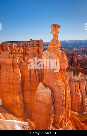 Thor martello della formazione di roccia al tramonto punto, Bryce Canyon National Park nello Utah Stati Uniti d'America Foto Stock