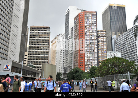 Scena di strada quartiere business di Rio de Janeiro in Brasile Foto Stock