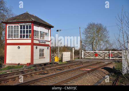 Il azionato manualmente passaggio a livello Uffington nel Lincolnshire, Inghilterra Foto Stock