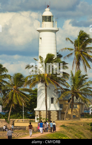 Faro al punto Utrecht Bastion Old Fort, noto per la sua architettura coloniale; Galle, sud della provincia, Sri Lanka Foto Stock