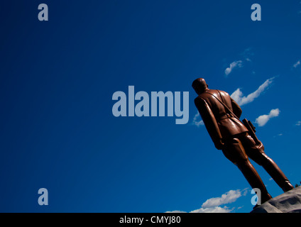 Kim Il Sung gigantesca statua a Samjiyon, Corea del Nord Foto Stock