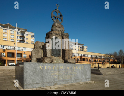 Virginia coloni monumento, Virginia Quay, Docklands di Londra. Foto Stock