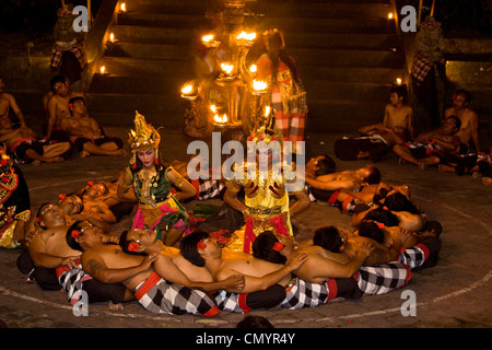 Kecak dance in Ubud, Bali, Indonesia Foto Stock