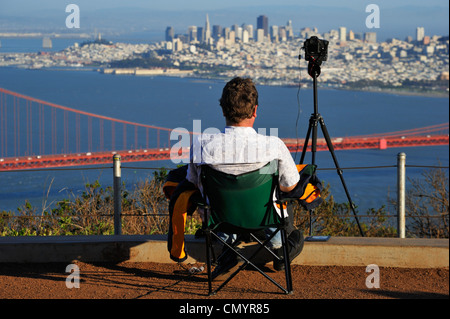 San Francisco e il Golden Gate Bridge, CA Foto Stock