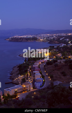 Agios Nikolaos di sera. Creta. Grece. Foto Stock