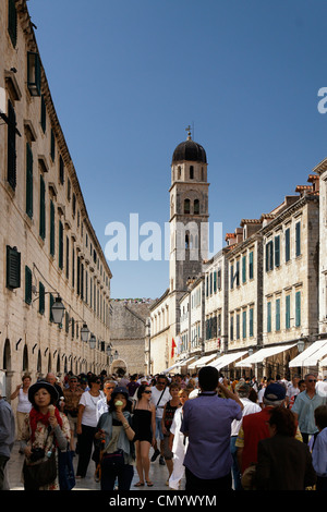 Placa Stadrun, la strada principale dello shopping nel centro della città vecchia, Dubrovnik, Croazia Foto Stock