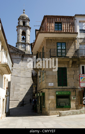 La torre della chiesa Collegiata di Santa Maria - Vigo, Galizia - Spagna Foto Stock