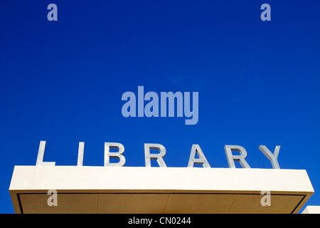Miami Beach Florida, biblioteca pubblica regionale, cartello, facciata, ingresso, FL120114031 Foto Stock