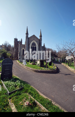 Chiesa di Santa Maria e il cimitero a Appledore North Devon Foto Stock