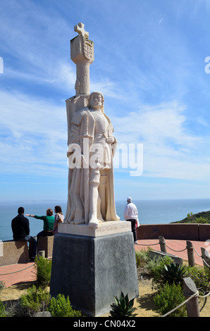 Statua presso il Cabrillo National Monument. San Diego, California, Stati Uniti d'America. Foto Stock