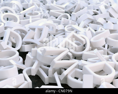 Astratto bianco 3d lettere sullo sfondo Foto Stock