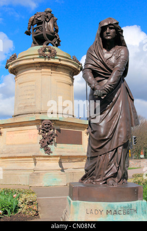 Inghilterra Warwickshire Stratford-su-Avon, Lady Macbeth su Gower memorial Foto Stock