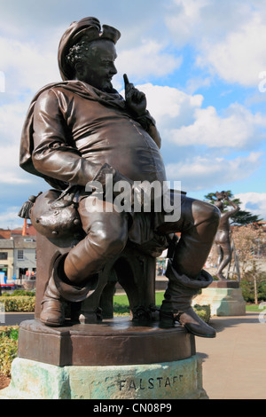 Inghilterra Warwickshire Stratford-su-Avon, Falstaff su Gower memorial Foto Stock