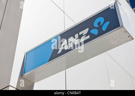 Vista della ANZ logo della banca Foto Stock