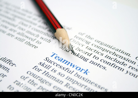 Il lavoro di squadra articolo Foto Stock