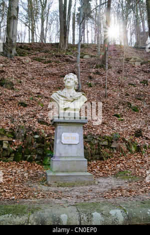 Busto statua di Goethe, Karlovy Vary Repubblica Ceca - Mar 2011 Foto Stock