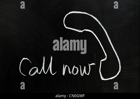 Chalk disegno - chiamaci ora tramite telefono Foto Stock