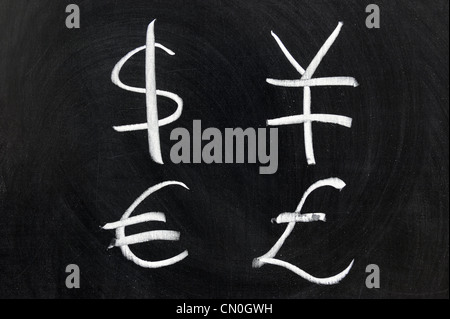 Chalk disegno - simbolo del denaro Foto Stock