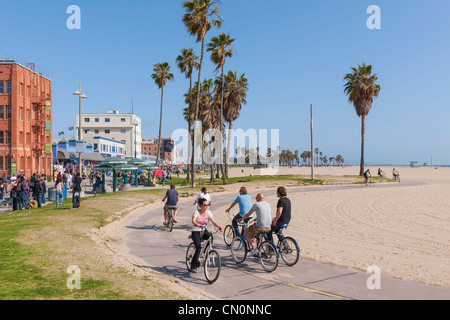 La spiaggia di Venice Boardwalk & Bike Trail, Los Angeles Foto Stock