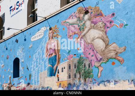 Danny's Deli murale Cronk Rip, Venice Beach, Los Angeles Foto Stock